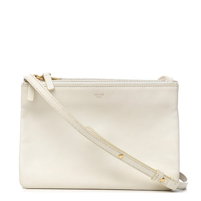 Celine Lambskin Small Trio Crossbody Bag White 1 of 8