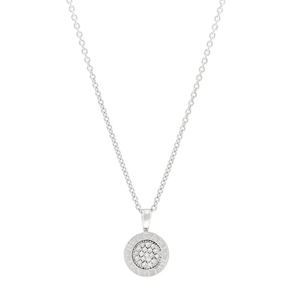Bulgari 18K White Gold Diamond BVLGARI BVLGARI Pave Pendant Necklace 1 of 4