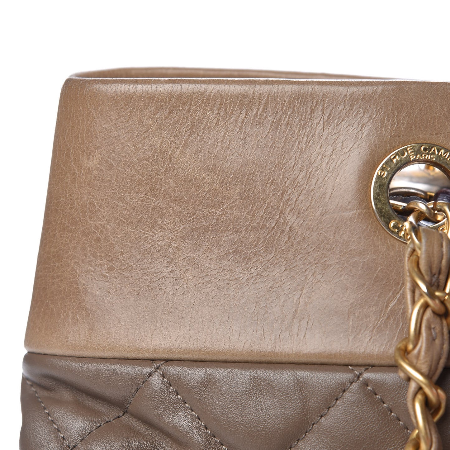 Calfskin Quilted Large Soft Elegance Tote Brown