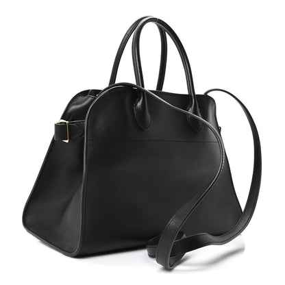 The Row Polished Saddle Calfskin Soft Margaux 12 Black 3 of 9