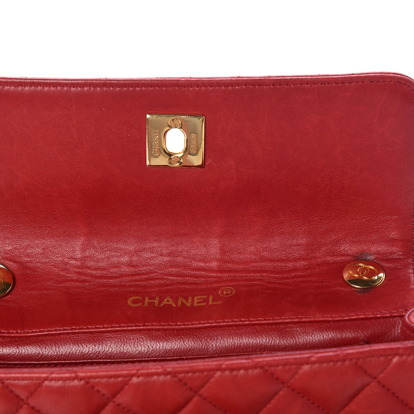 Lambskin Quilted Mini Flap Red