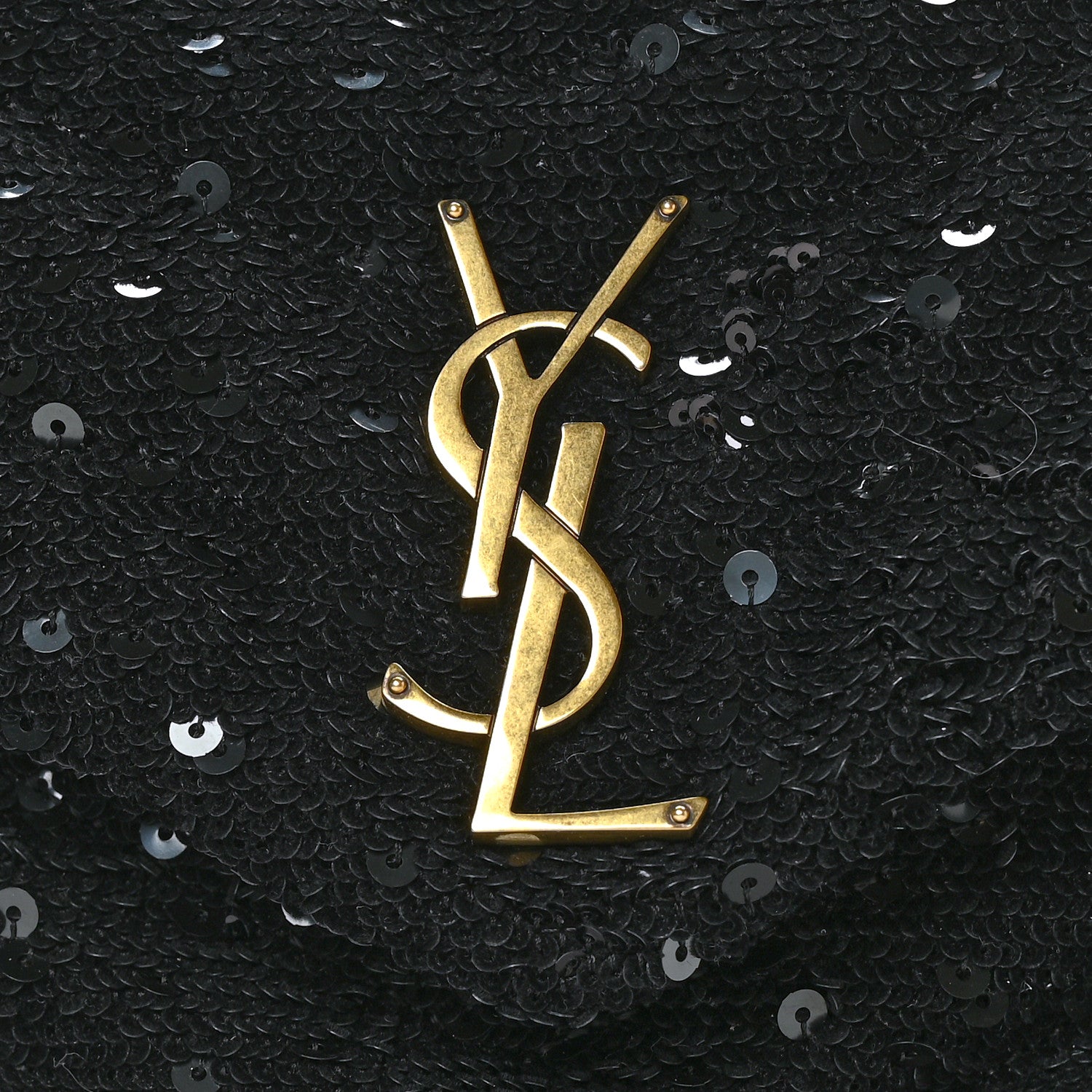 Saint Laurent Sequin Y Quilted Monogram Small Loulou Chain Satchel Black 8 of 10