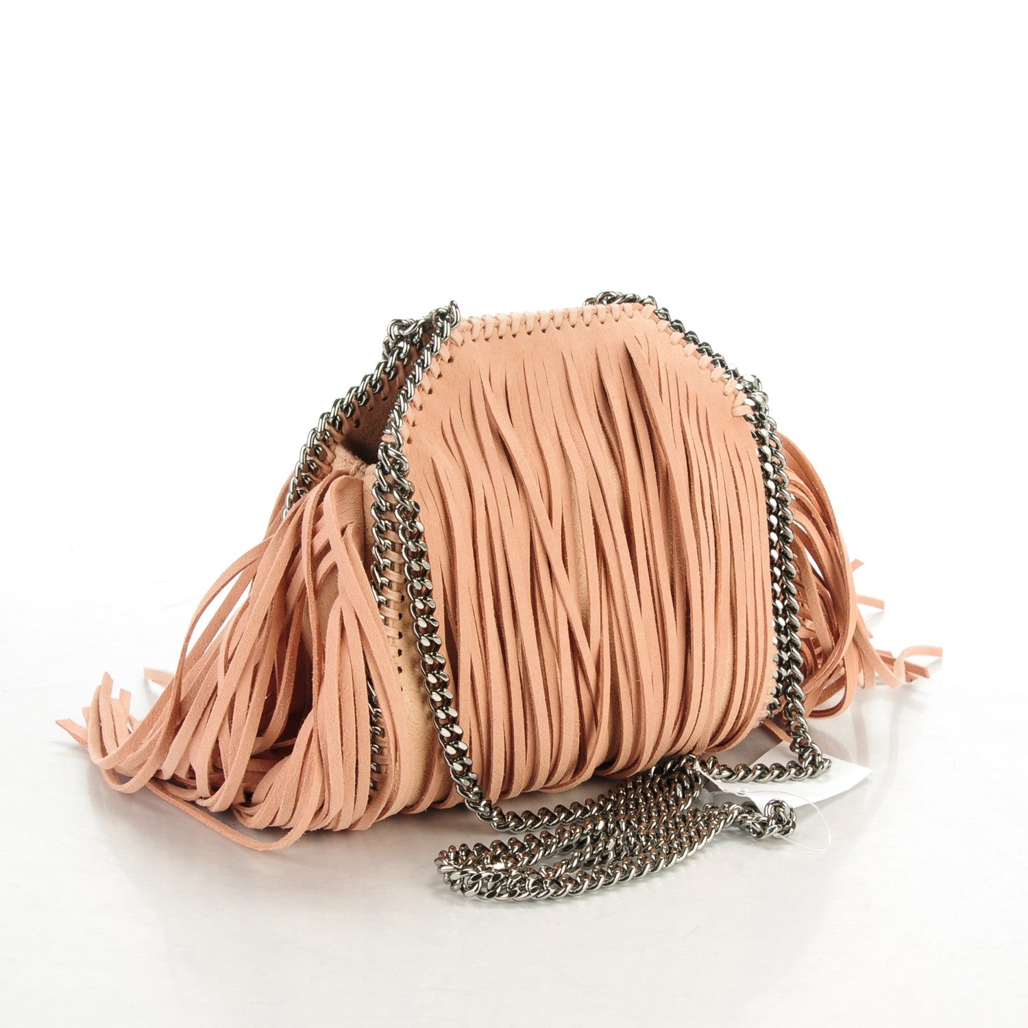Stella McCartney Shaggy Deer Fringe Tiny Falabella Tote Powder 3 of 8