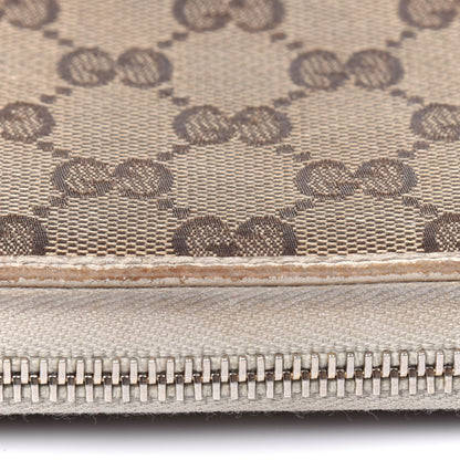 Gucci Monogram Metal Bar Zip Around Wallet Beige Ebony Off White 26 of 35