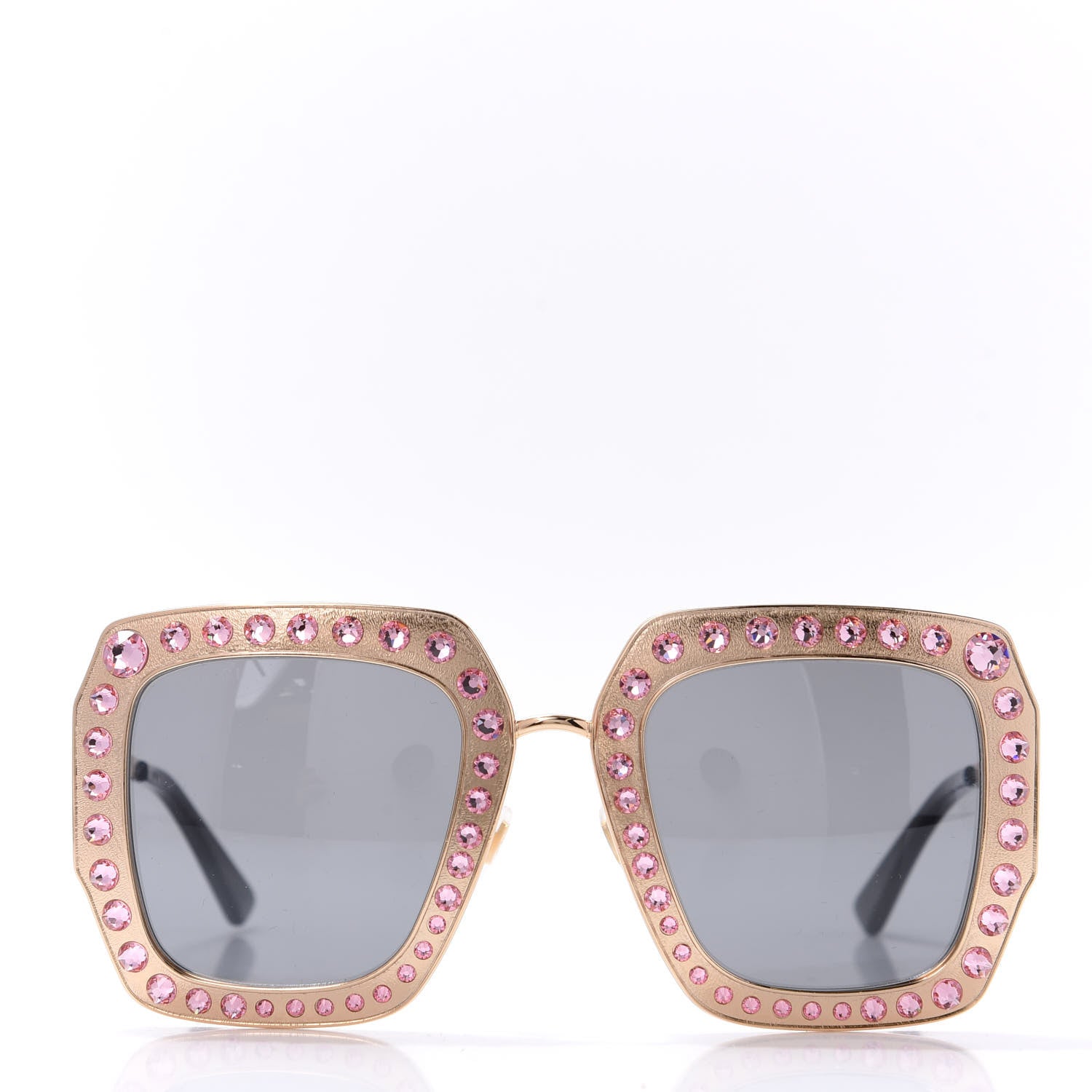 Gucci Metal Acetate Crystal Oversize GG0115S Sunglasses Rose Gold 2 of 8