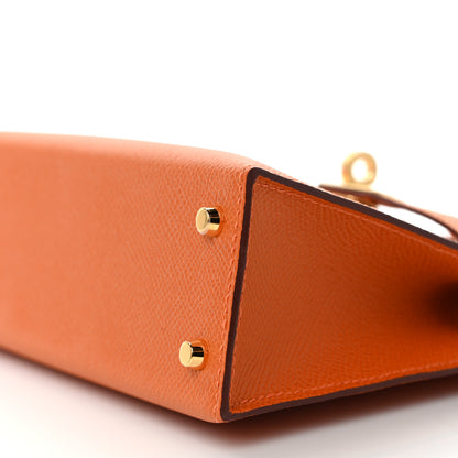 Hermes Epsom Horseshoe Mini Kelly Sellier 20 Orange Rouge Casaque 9 of 12