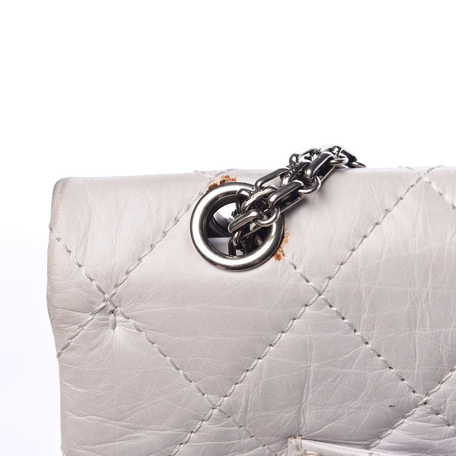 Chanel Aged Calfskin Quilted 50th Anniversary 2.55 Reissue 228 Flap White 18 of 27