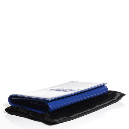 Saint Laurent Patent Large Belle De Jour Clutch Royal Blue 4 of 7