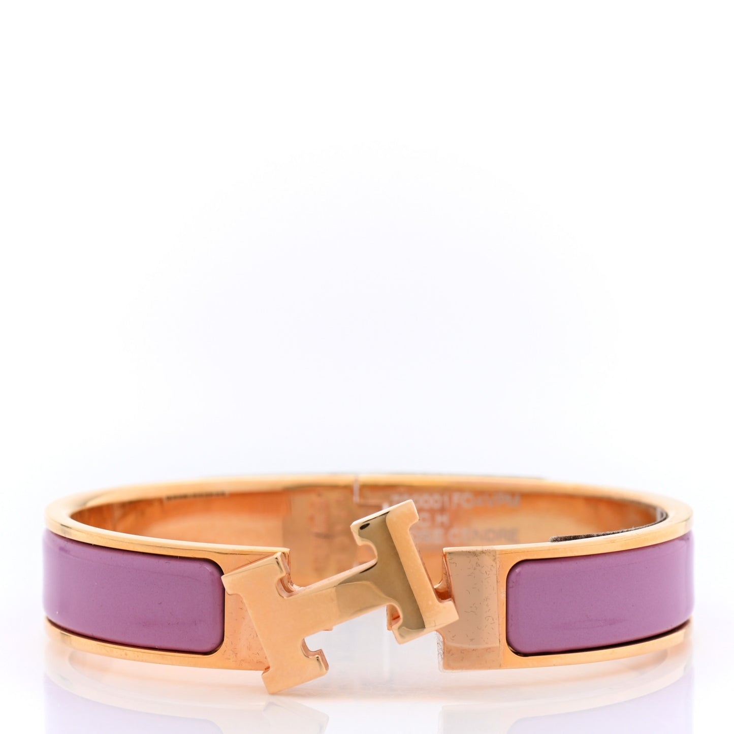 Enamel Narrow Clic Clac H Bracelet PM Rose Cendre