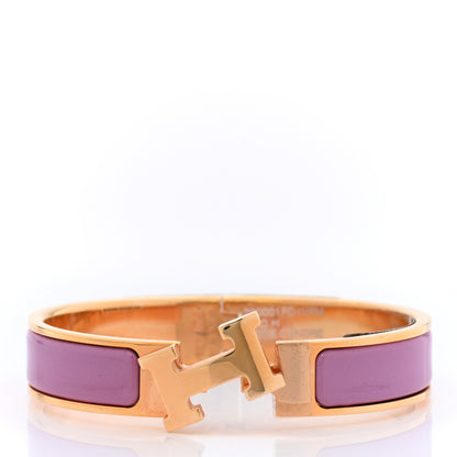 Hermes Enamel Narrow Clic Clac H Bracelet PM Rose Cendre 5 of 5