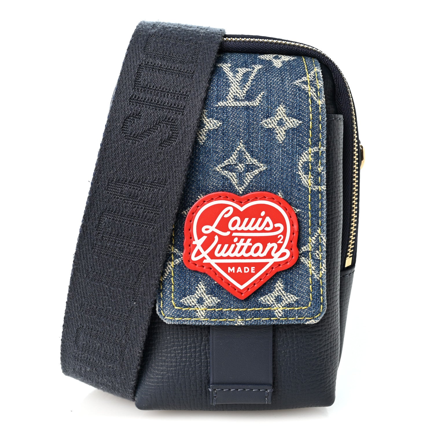 Louis Vuitton X NIGO Denim Monogram Flat Double Phone Pouch 1 of 8