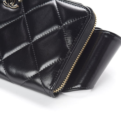 Chanel Glazed Lambskin Quilted Waist Bag Black 9 of 10