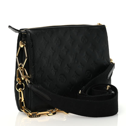 Louis Vuitton Lambskin Embossed Monogram Coussin PM Black 3 of 12