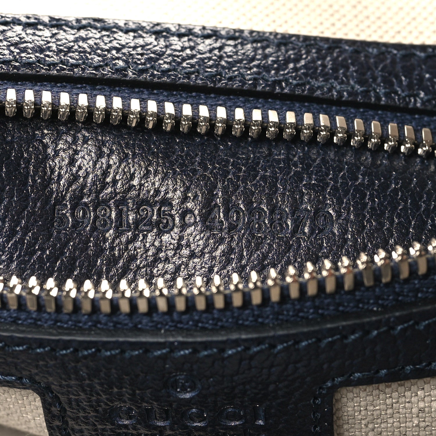 Gucci GG Supreme Monogram Textured Dollar Calfskin Web Small Ophidia Half Moon Hobo Beige Blue 7 of 10