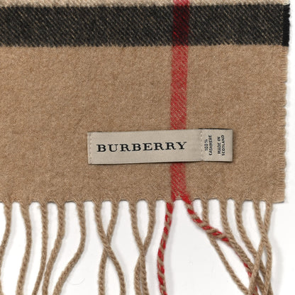 Burberry Cashmere Giant Check Fringe Scarf Archive Beige 3 of 3