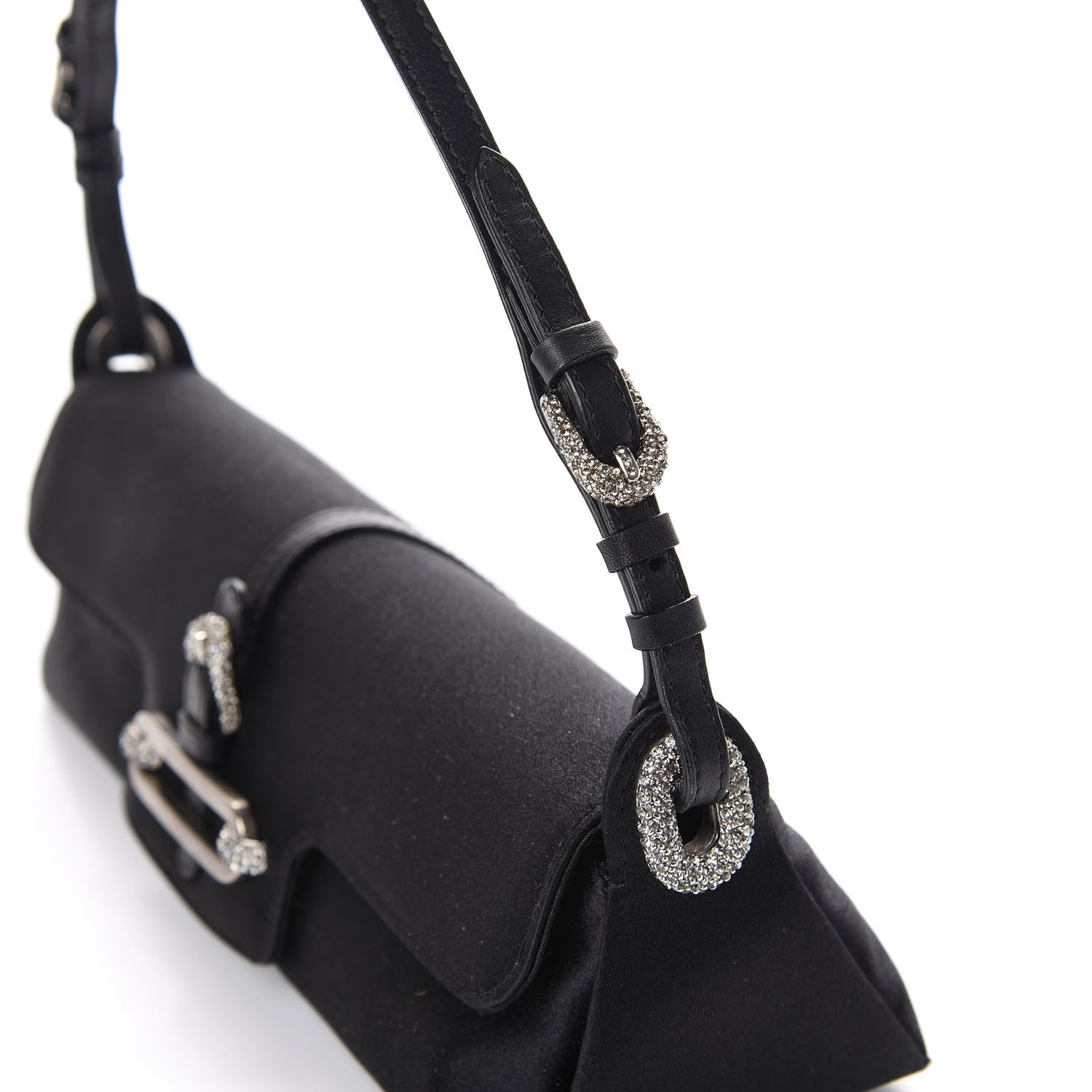 Jimmy Choo Satin Swarovski Crystal Tulita Evening Bag Black 9 of 10