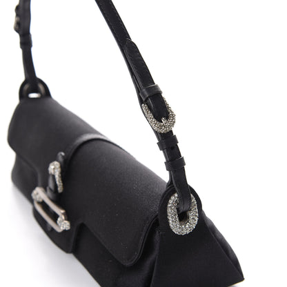 Jimmy Choo Satin Swarovski Crystal Tulita Evening Bag Black 9 of 10