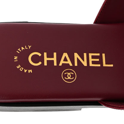 Chanel Crocodile Embossed Patent Calfskin CC Thong Sandals 40.5 Burgundy 8 of 11
