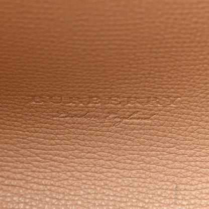 Burberry Grainy Calfskin Haymarket Check Medium Reversible Tote Camel 10 of 19