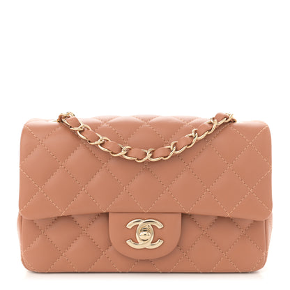 Chanel Lambskin Quilted Mini Rectangular Flap Brown 1 of 12
