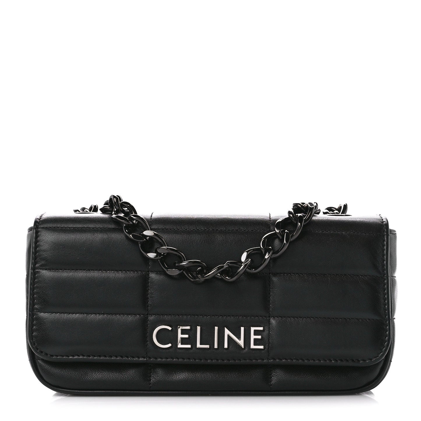 Goatskin Matelasse Chain Shoulder Bag Black