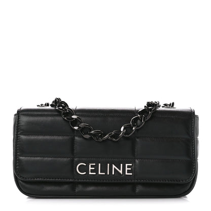 Celine Goatskin Matelasse Chain Shoulder Bag Black 1 of 9