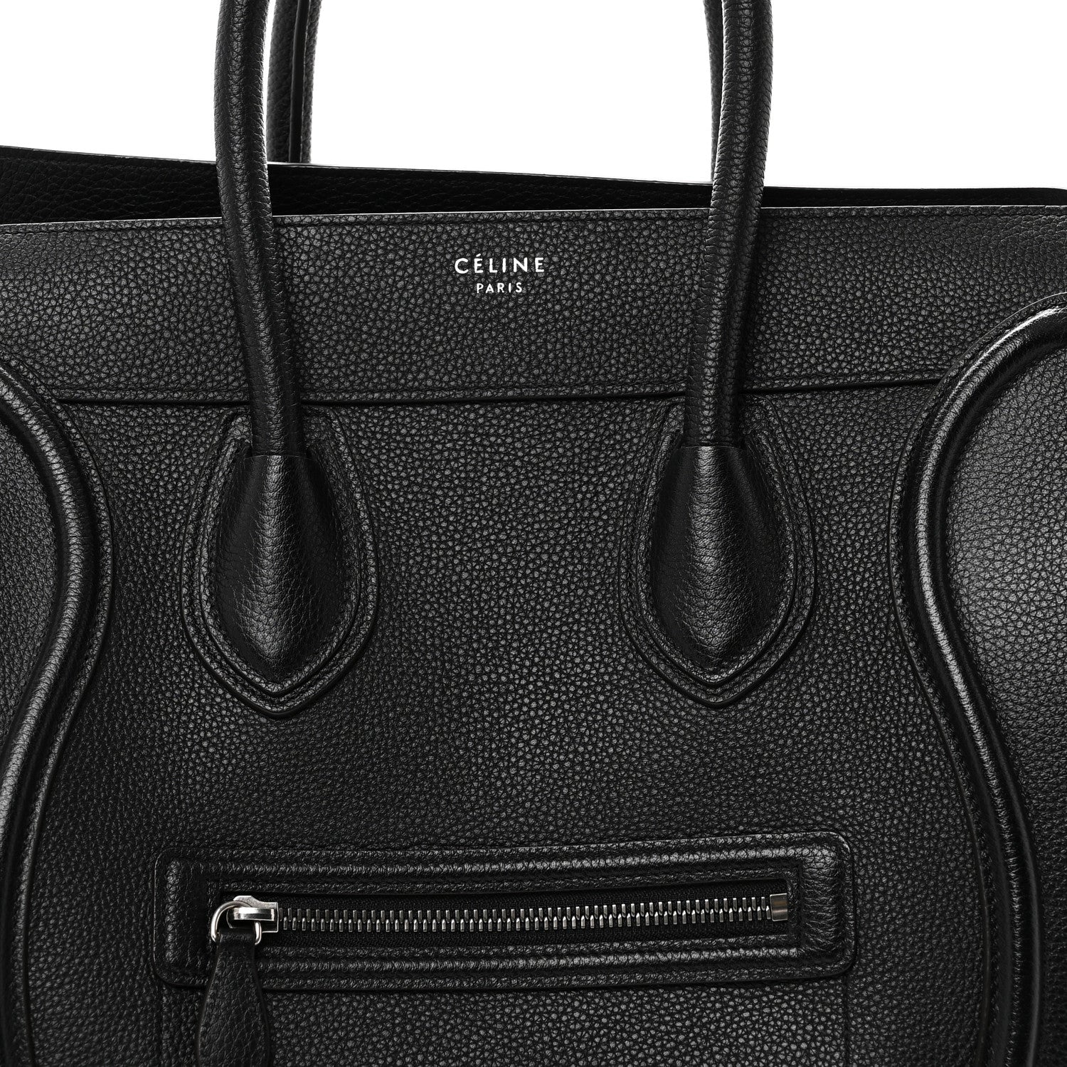 Celine Drummed Calfskin Mini Luggage Black 7 of 9