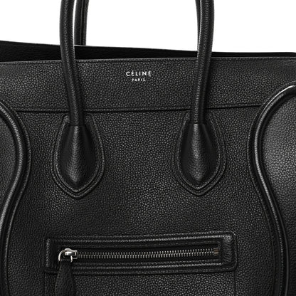 Celine Drummed Calfskin Mini Luggage Black 7 of 9
