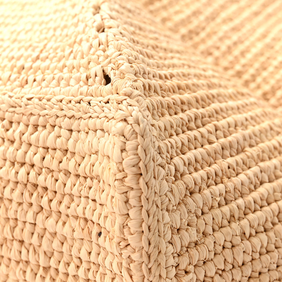 Raffia Calfskin Medium Puzzle Fold Tote Natural