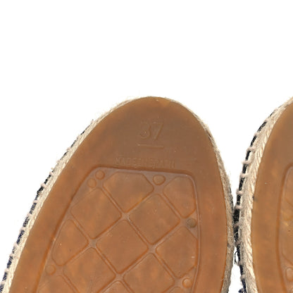 Chanel Denim Toile CC Espadrilles 37 Navy Black 6 of 9