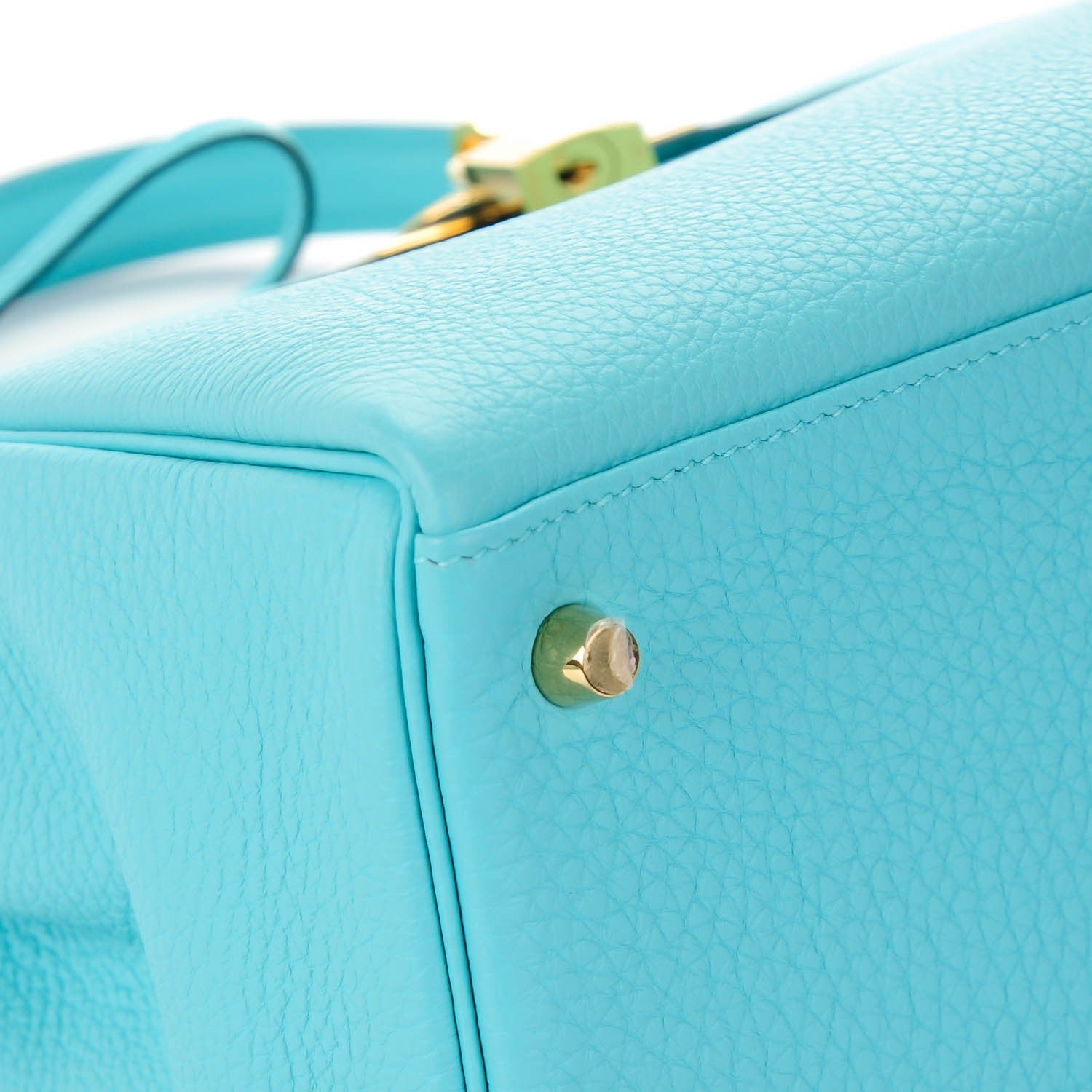 Hermes Togo Kelly Retourne 32 Bleu Atoll 23 of 25