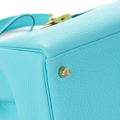 Hermes Togo Kelly Retourne 32 Bleu Atoll 23 of 25