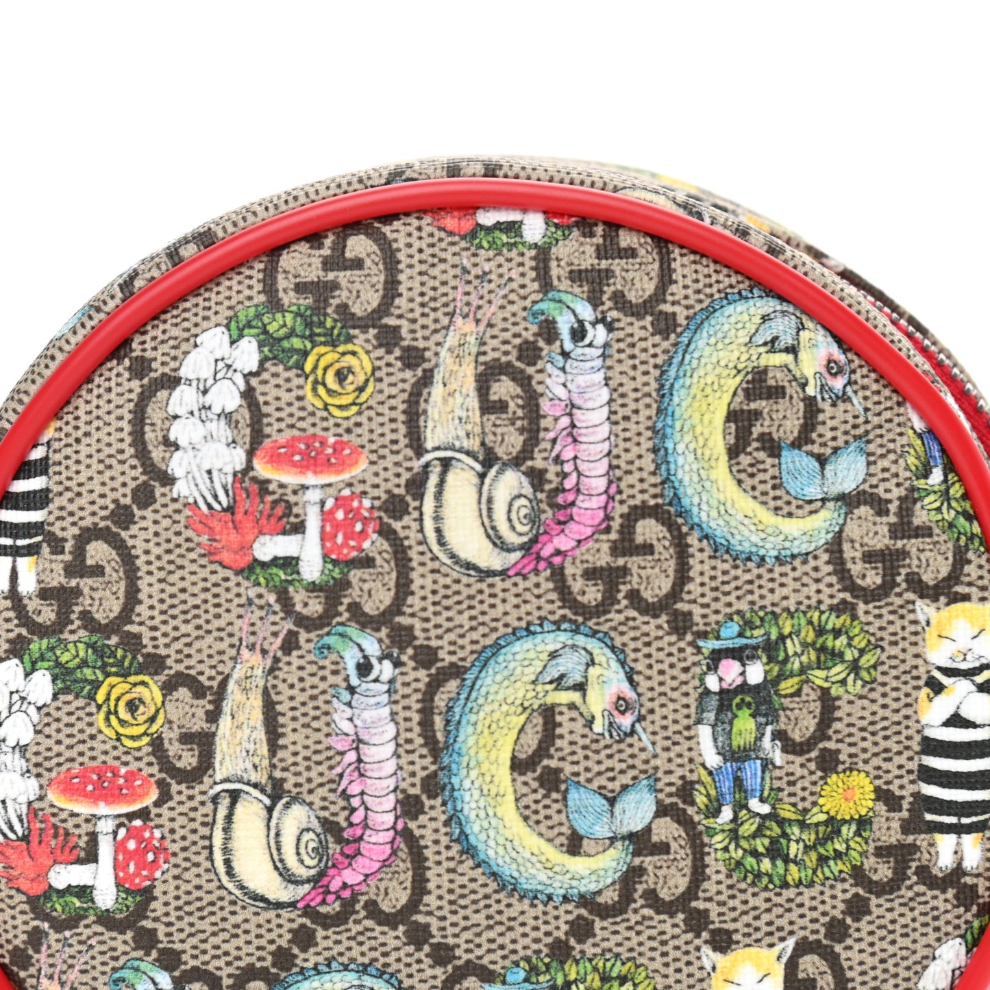 GG Supreme Monogram Web Childrens Print Round Belt Bag Multicolor