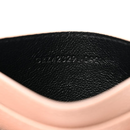 Saint Laurent Grain De Poudre Matelasse Chevron Monogram Credit Card Case Pale Pink 7 of 8