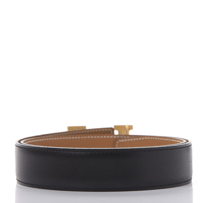 Hermes Box Chamonix 32mm H Belt 70 Black Gold 2 of 7