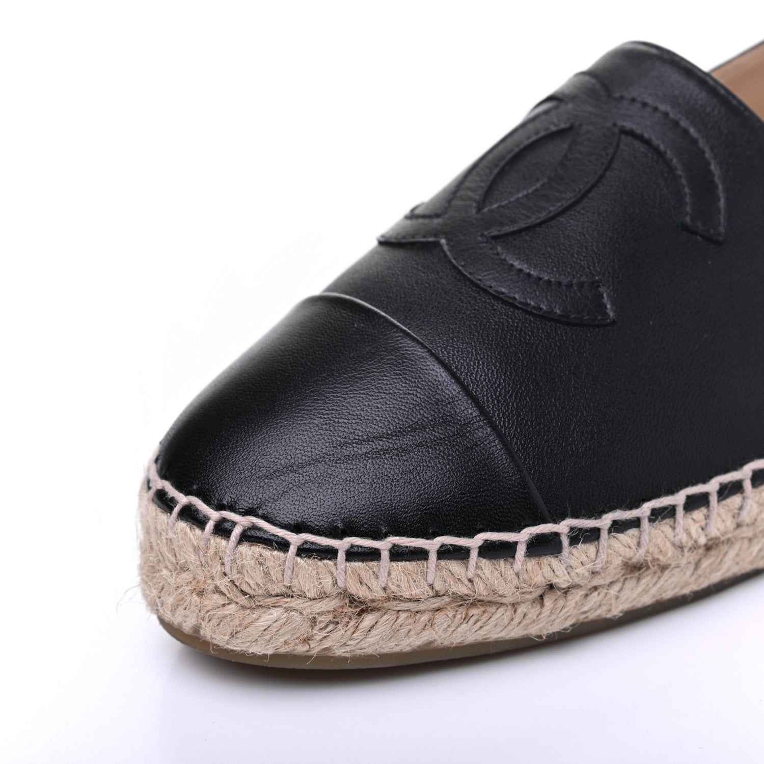 Chanel Lambskin CC Espadrilles 39 Black 10 of 13