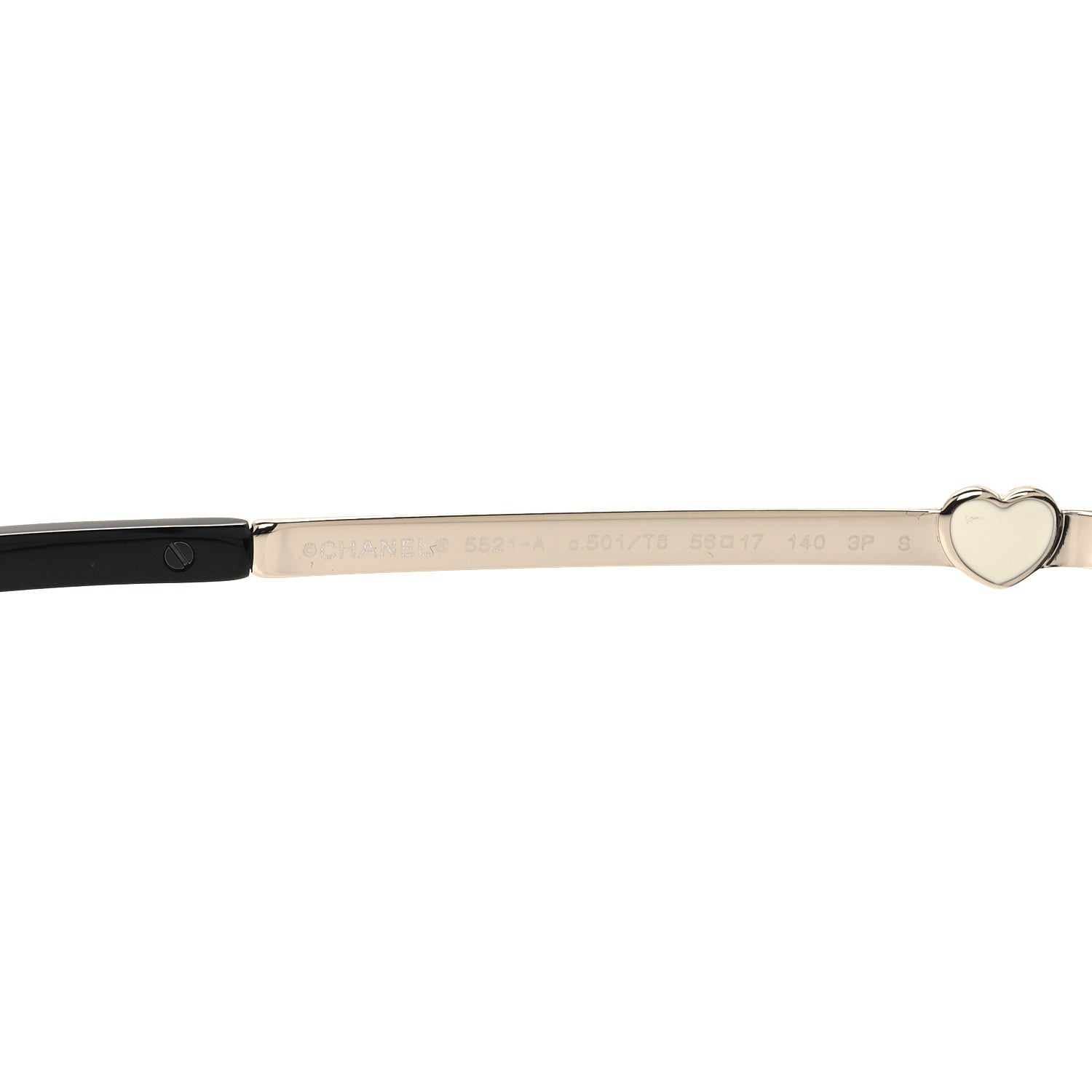 Chanel Acetate Polarized Square CC Heart Sunglasses 5521-A Black White 5 of 7