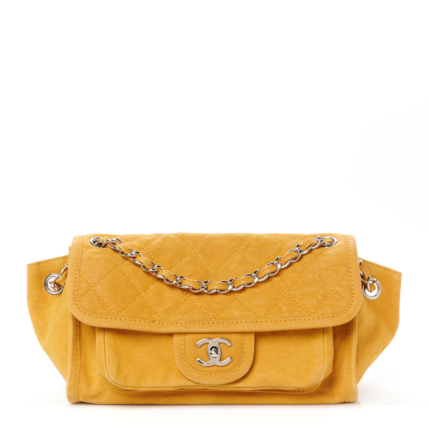 Chanel Ultra Soft Suede Calfskin Natural Beauty Flap Bag Yellow 1 of 11