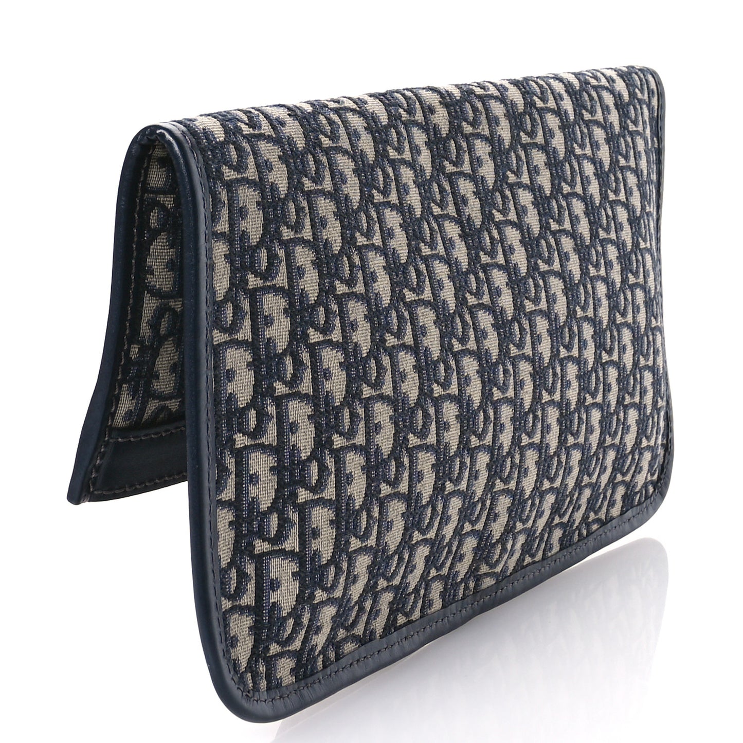 Oblique Fold Over Clutch Blue