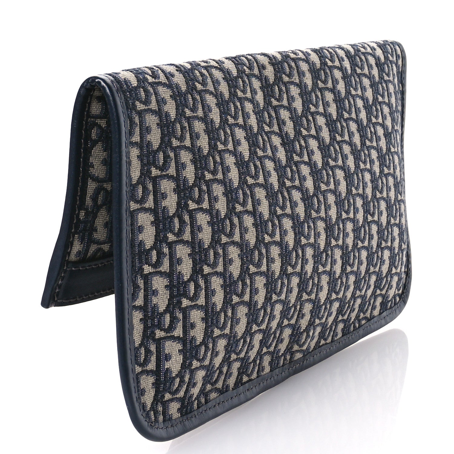 Christian Dior Oblique Fold Over Clutch Blue 3 of 11