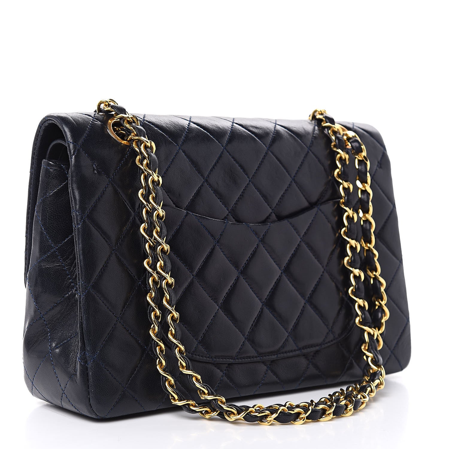Chanel Lambskin Quilted Medium Double Flap Navy 3 of 17