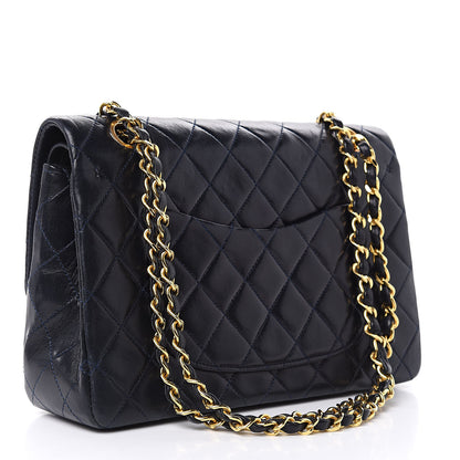 Chanel Lambskin Quilted Medium Double Flap Navy 3 of 17
