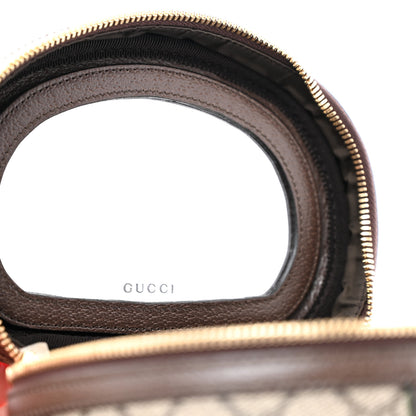 Gucci GG Supreme Monogram Textured Calfskin Web Ophidia Vanity Cosmetic Case Beige Ebony New Acero 9 of 10