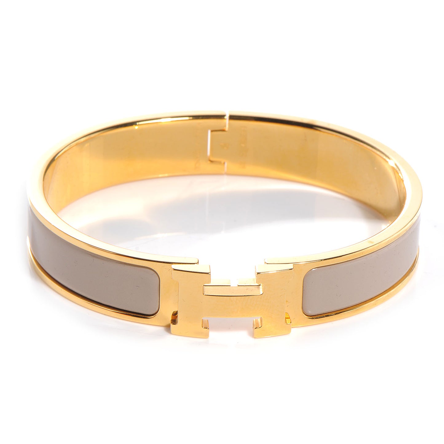 Narrow Enamel Clic Clac H Bracelet PM Poudre