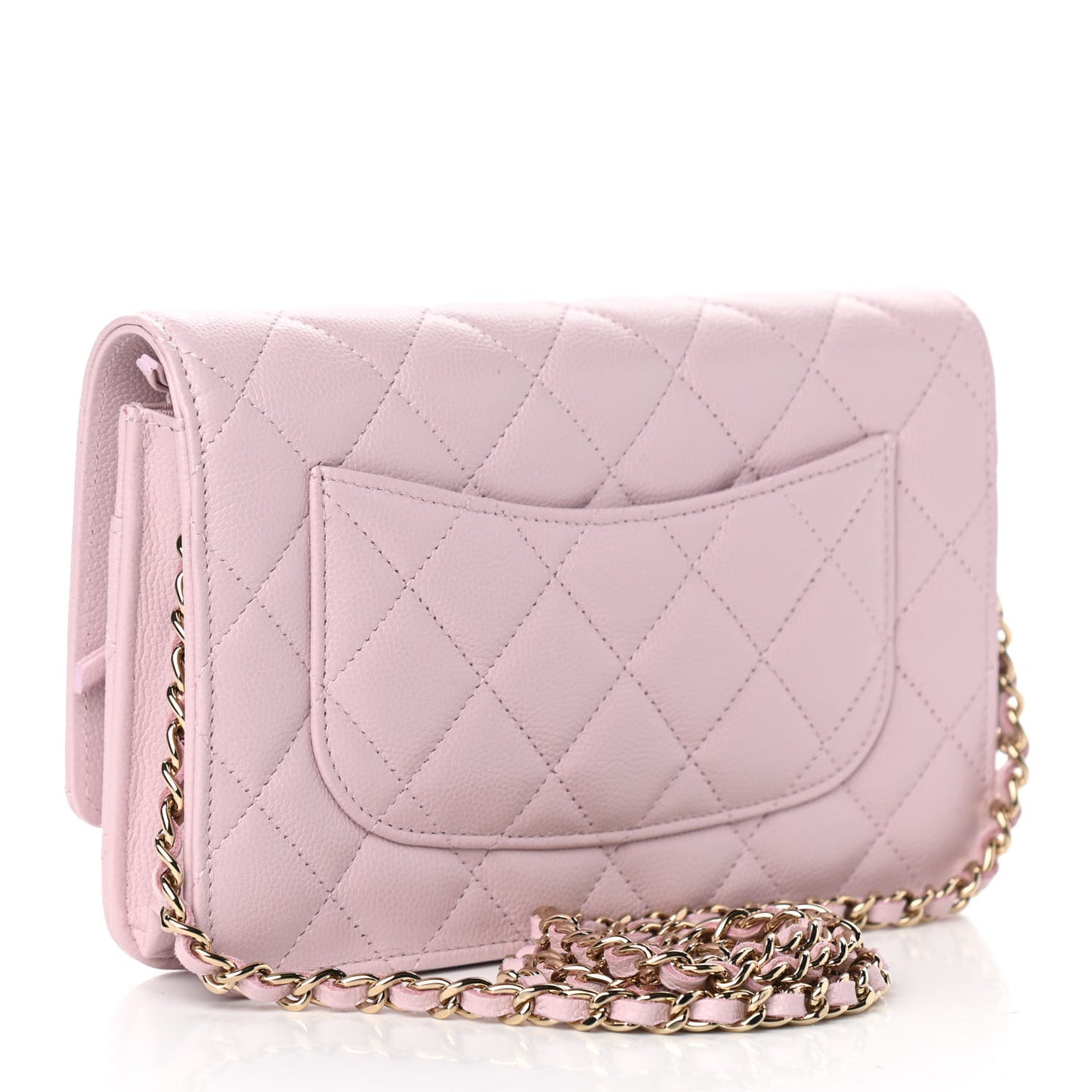Caviar Quilted Coco Candy Wallet On Chain WOC Light Pink