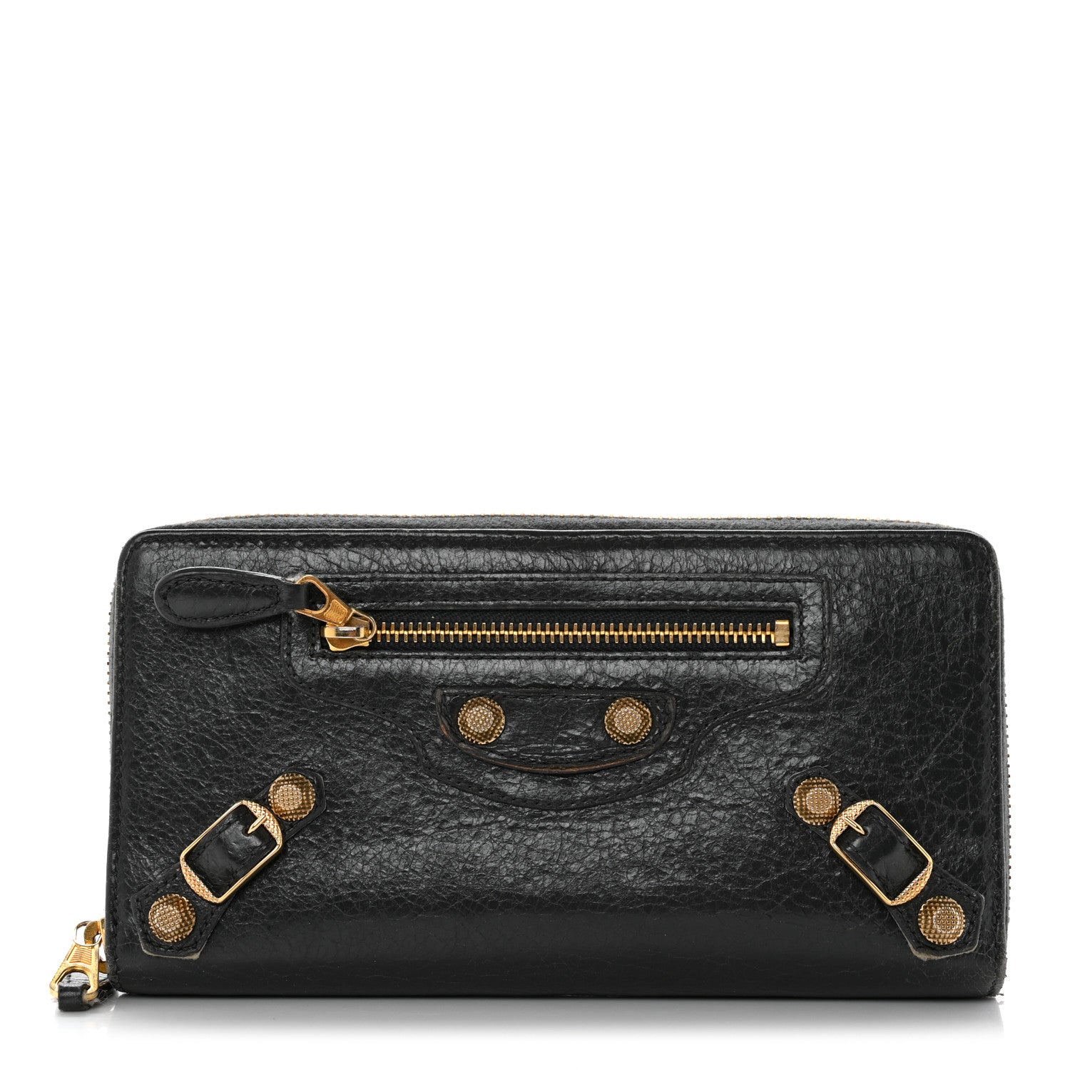 Balenciaga Agneau Giant 12 Gold Hardware Continental Zip Around Wallet Gris Fossile 1 of 13