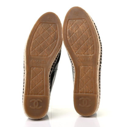 Chanel Lambskin CC Espadrilles 39 Black 5 of 10