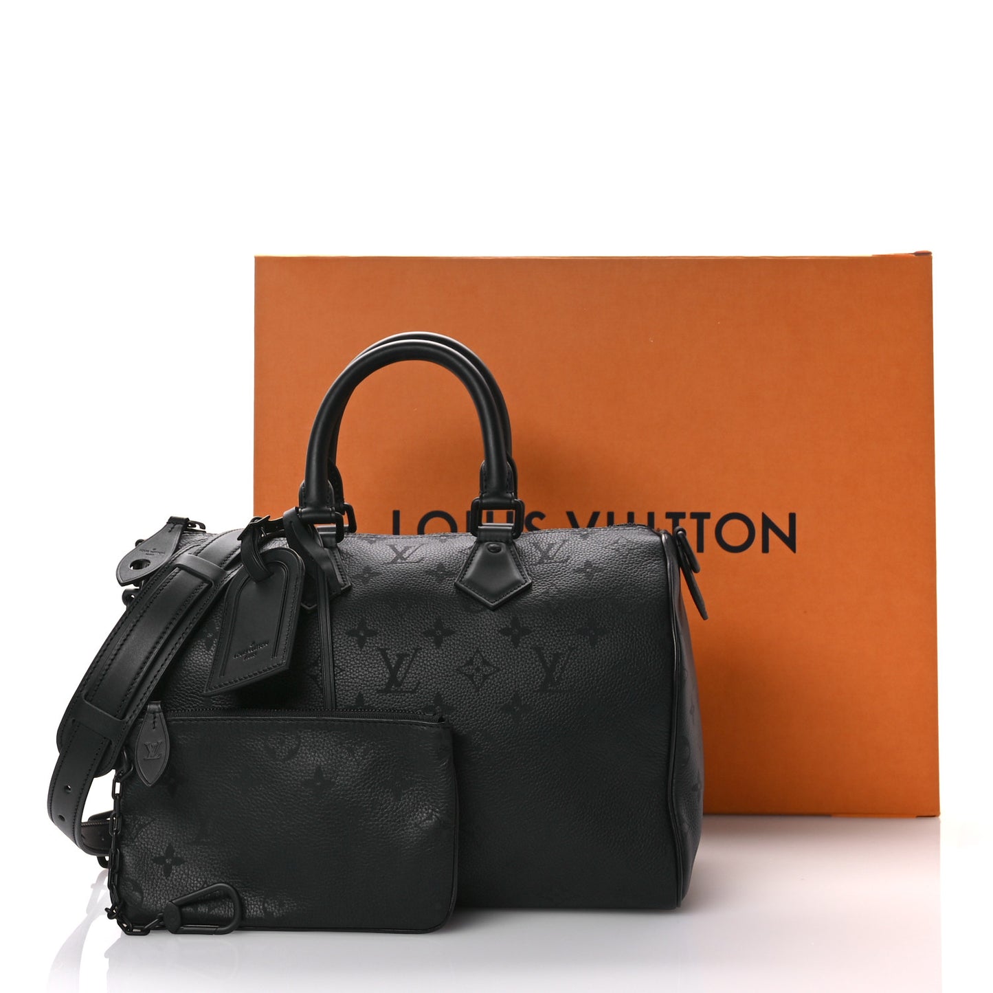Calfskin Monogram Speedy P9 Bandouliere 30 Ultra Black