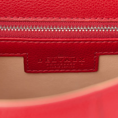 Delvaux Grained Calfskin PM Brillant Satchel Red 6 of 9
