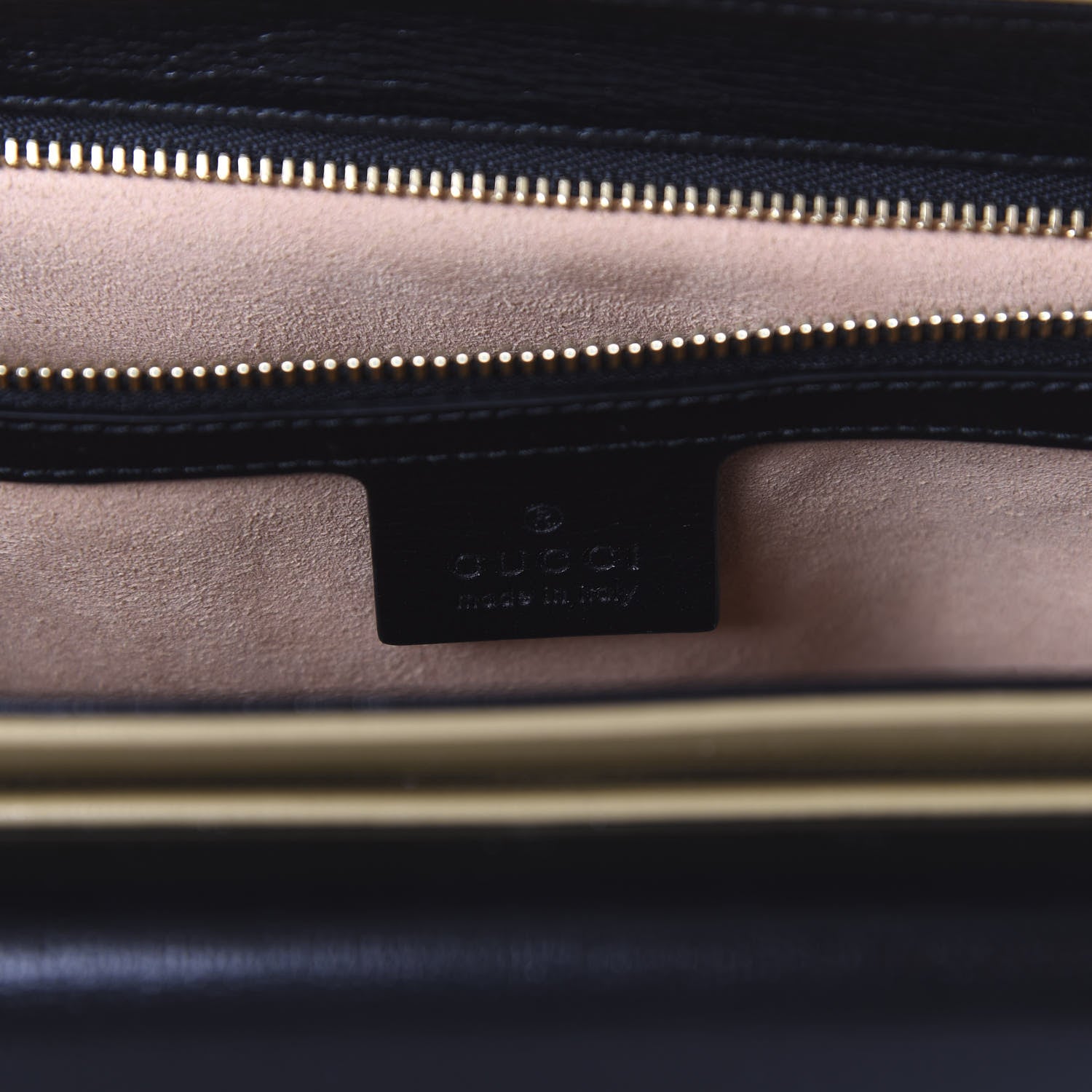 Gucci Azalea Calfskin Bi-Color Small Marina Chain Shoulder Bag Beige Black 8 of 10